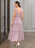 Daniella A-LineV-neckTea-LengthBridesmaidDress#273655 STIP0013290