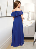 Janiyah A-Line Off-the-Shoulder Asymmetrical Chiffon Junior Bridesmaid Dress With Cascading Ruffles STIP0013338