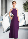 Natalee A-Line Scoop Neck Floor-Length Chiffon Junior Bridesmaid Dress With Beading Bow(s) STIP0013361