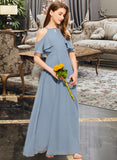 Kyla A-Line Scoop Neck Floor-Length Chiffon Junior Bridesmaid Dress With Cascading Ruffles STIP0013367