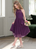 Adelyn A-Line Scoop Neck Knee-Length Chiffon Junior Bridesmaid Dress STIP0013379