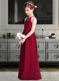 Phoebe A-Line Scoop Neck Floor-Length Chiffon Junior Bridesmaid Dress STIP0013412