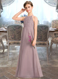 Ashanti A-LineScoopNeckFloor-LengthChiffonLaceJuniorBridesmaidDressWithRuffle#173272 STIP0013416