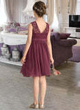 Deja A-LineScoopNeckKnee-LengthChiffonLaceJuniorBridesmaidDress#165020 STIP0013423