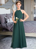 Cynthia A-Line Scoop Neck Floor-Length Chiffon Junior Bridesmaid Dress STIP0013442