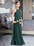 Cynthia A-Line Scoop Neck Floor-Length Chiffon Junior Bridesmaid Dress STIP0013442