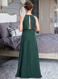 Cynthia A-Line Scoop Neck Floor-Length Chiffon Junior Bridesmaid Dress STIP0013442