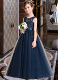 Beryl Ball-Gown/PrincessScoopNeckFloor-LengthTulleJuniorBridesmaidDressWithSash#126265 STIP0013449