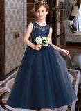 Beryl Ball-Gown/PrincessScoopNeckFloor-LengthTulleJuniorBridesmaidDressWithSash#126265 STIP0013449