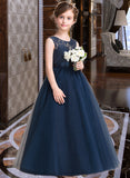 Beryl Ball-Gown/PrincessScoopNeckFloor-LengthTulleJuniorBridesmaidDressWithSash#126265 STIP0013449