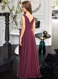 Cadence A-Line Cowl Neck Asymmetrical Chiffon Junior Bridesmaid Dress With Bow(s) STIP0013454