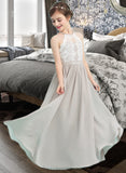 Angelica A-Line Scoop Neck Floor-Length Chiffon Junior Bridesmaid Dress STIP0013463