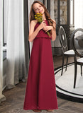 Kamari A-Line Scoop Neck Floor-Length Chiffon Junior Bridesmaid Dress With Ruffles STIP0013465