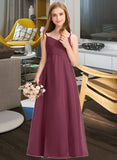 Cheryl A-Line Sweetheart Floor-Length Chiffon Junior Bridesmaid Dress With Ruffle STIP0013470