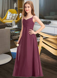 Cheryl A-Line Sweetheart Floor-Length Chiffon Junior Bridesmaid Dress With Ruffle STIP0013470