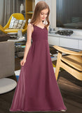 Cheryl A-Line Sweetheart Floor-Length Chiffon Junior Bridesmaid Dress With Ruffle STIP0013470