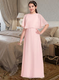 Germaine A-Line Scoop Neck Floor-Length Chiffon Junior Bridesmaid Dress STIP0013472