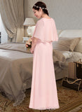 Germaine A-Line Scoop Neck Floor-Length Chiffon Junior Bridesmaid Dress STIP0013472