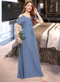 Alessandra A-Line Off-the-Shoulder Floor-Length Chiffon Junior Bridesmaid Dress With Ruffle Bow(s) STIP0013475