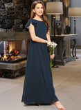 Cheyenne A-LineScoopNeckFloor-LengthChiffonJuniorBridesmaidDress#253684 STIP0013478