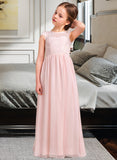 Kendra A-LineScoopNeckFloor-LengthChiffonLaceJuniorBridesmaidDress#81155 STIP0013502