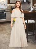 Yoselin A-Line Scoop Neck Floor-Length Chiffon Junior Bridesmaid Dress STIP0013503