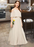 Yoselin A-Line Scoop Neck Floor-Length Chiffon Junior Bridesmaid Dress STIP0013503