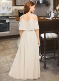 Yoselin A-Line Scoop Neck Floor-Length Chiffon Junior Bridesmaid Dress STIP0013503