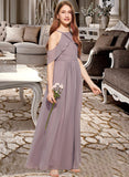 Payton A-Line Scoop Neck Floor-Length Chiffon Junior Bridesmaid Dress With Ruffle STIP0013521