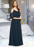 Sanaa A-Line Off-the-Shoulder Floor-Length Chiffon Junior Bridesmaid Dress With Ruffle STIP0013524