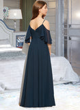 Sanaa A-Line Off-the-Shoulder Floor-Length Chiffon Junior Bridesmaid Dress With Ruffle STIP0013524