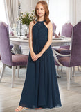 Caroline A-LineScoopNeckFloor-LengthChiffonLaceJuniorBridesmaidDress#234030 STIP0013538