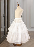 Jacquelyn Ball-Gown/Princess Scoop Neck Floor-Length Tulle Junior Bridesmaid Dress With Sash Beading Bow(s) STIP0013545