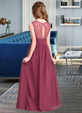 Jaliyah A-Line Sweetheart Floor-Length Chiffon Junior Bridesmaid Dress With Ruffle STIP0013568