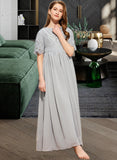 Danielle A-LineScoopNeckFloor-LengthChiffonLaceJuniorBridesmaidDress#253700 STIP0013602