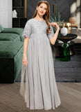 Danielle A-LineScoopNeckFloor-LengthChiffonLaceJuniorBridesmaidDress#253700 STIP0013602