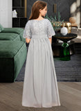 Danielle A-LineScoopNeckFloor-LengthChiffonLaceJuniorBridesmaidDress#253700 STIP0013602