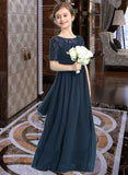 India A-LineScoopNeckFloor-LengthChiffonJuniorBridesmaidDress#148411 STIP0013631