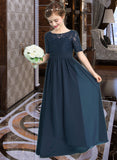 India A-LineScoopNeckFloor-LengthChiffonJuniorBridesmaidDress#148411 STIP0013631