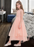 Yadira A-Line Scoop Neck Ankle-Length Organza Junior Bridesmaid Dress With Beading Sequins STIP0013633