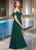 Bryanna A-Line Off-the-Shoulder Floor-Length Chiffon Junior Bridesmaid Dress With Cascading Ruffles STIP0013635