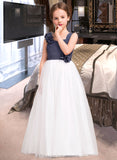 Skye A-Line Sweetheart Floor-Length Chiffon Tulle Junior Bridesmaid Dress With Ruffle Flower(s) STIP0013665