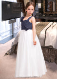 Skye A-Line Sweetheart Floor-Length Chiffon Tulle Junior Bridesmaid Dress With Ruffle Flower(s) STIP0013665