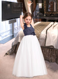 Skye A-Line Sweetheart Floor-Length Chiffon Tulle Junior Bridesmaid Dress With Ruffle Flower(s) STIP0013665