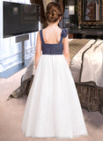 Skye A-Line Sweetheart Floor-Length Chiffon Tulle Junior Bridesmaid Dress With Ruffle Flower(s) STIP0013665