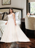 Izabella Ball-Gown/Princess V-neck Court Train Tulle Wedding Dress STIP0013682