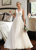 Izabella Ball-Gown/Princess V-neck Court Train Tulle Wedding Dress STIP0013682