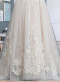 Caroline Ball-Gown/Princess Sweetheart Sweep Train Tulle Wedding Dress STIP0013685