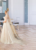 Caroline Ball-Gown/Princess Sweetheart Sweep Train Tulle Wedding Dress STIP0013685