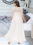 Adison A-Line Scoop Neck Asymmetrical Chiffon Wedding Dress With Beading Sequins STIP0013686